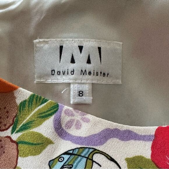 Vintage David Meister Aloha Hawaii Hula Summer Dress 100% Silk Neimans Size 8 - Picture 8 of 15